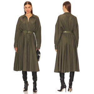 NWOT Norma Kamali Oversized Boyfriend Shirt Flared Dress, Size Small